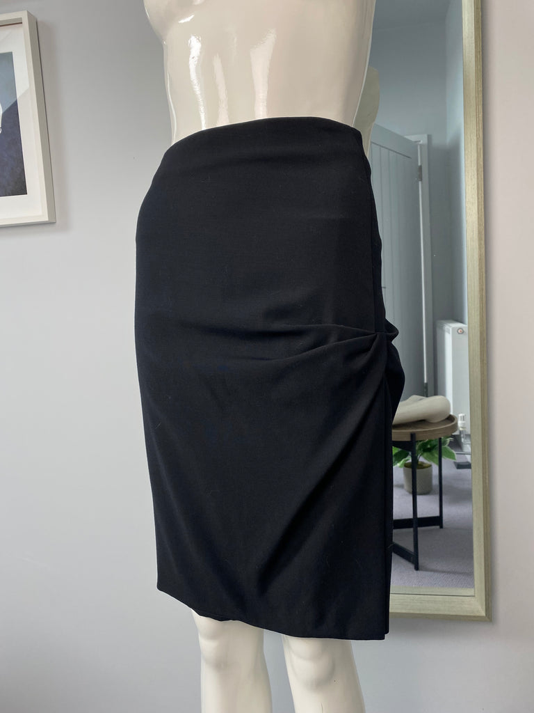 Gianni Versace Black Ruched Skirt