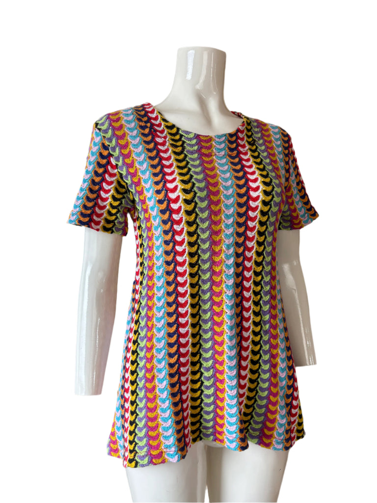 Moschino Bright Multi Colour Crochet Knit Top