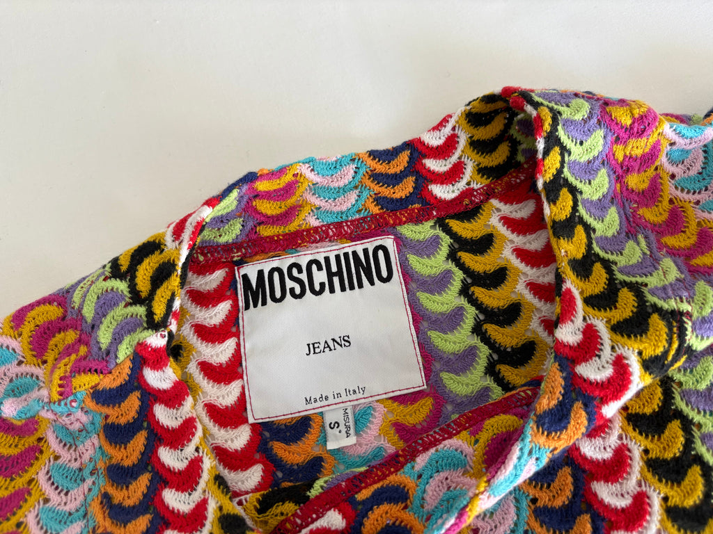 Moschino Bright Multi Colour Crochet Knit Top