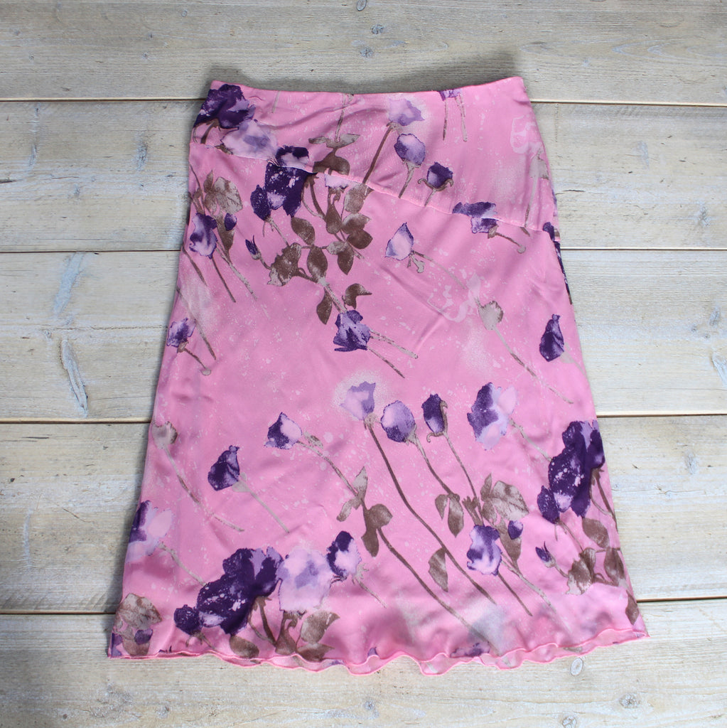 Blugirl by Blumarine Pink Floral Midi Skirt