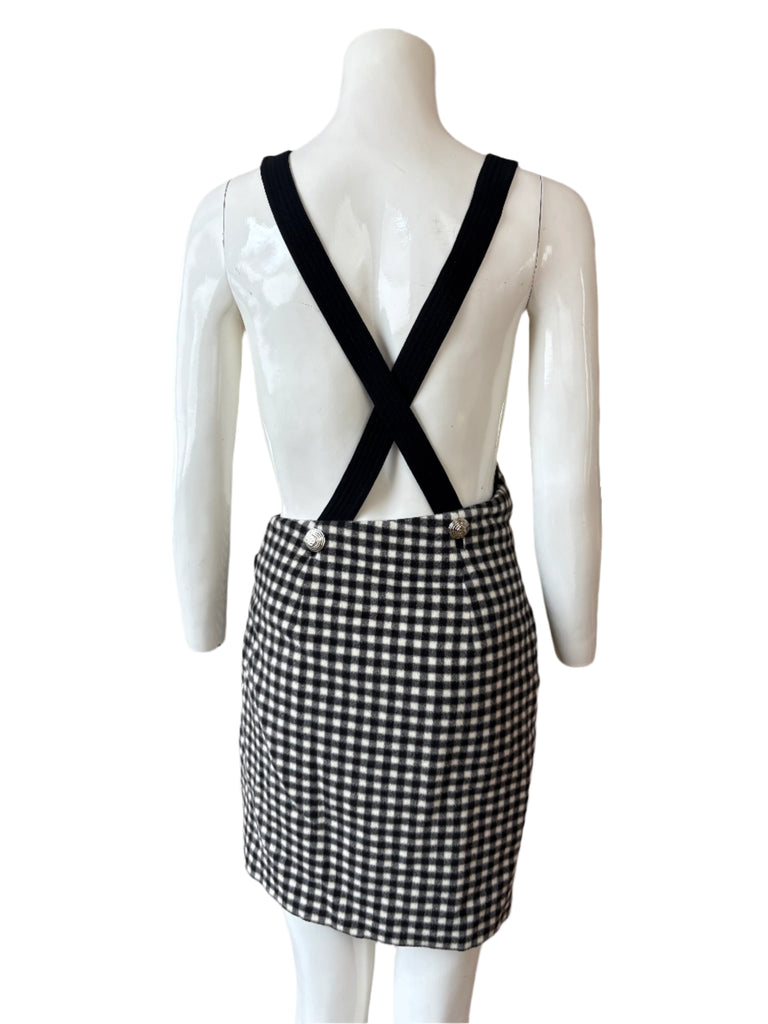 Gianni Versace Black & White Check Pinafore Dress