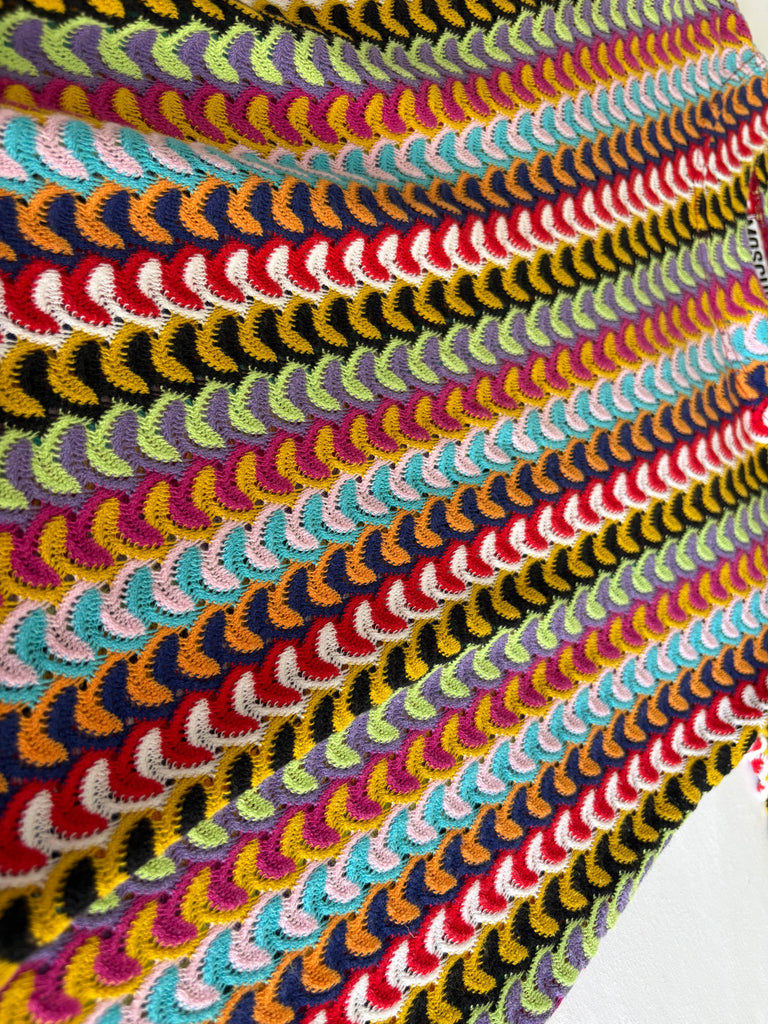 Moschino Bright Multi Colour Crochet Knit Top