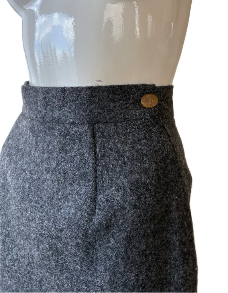 Vivienne Westwood Dark Grey Wool Midi Skirt
