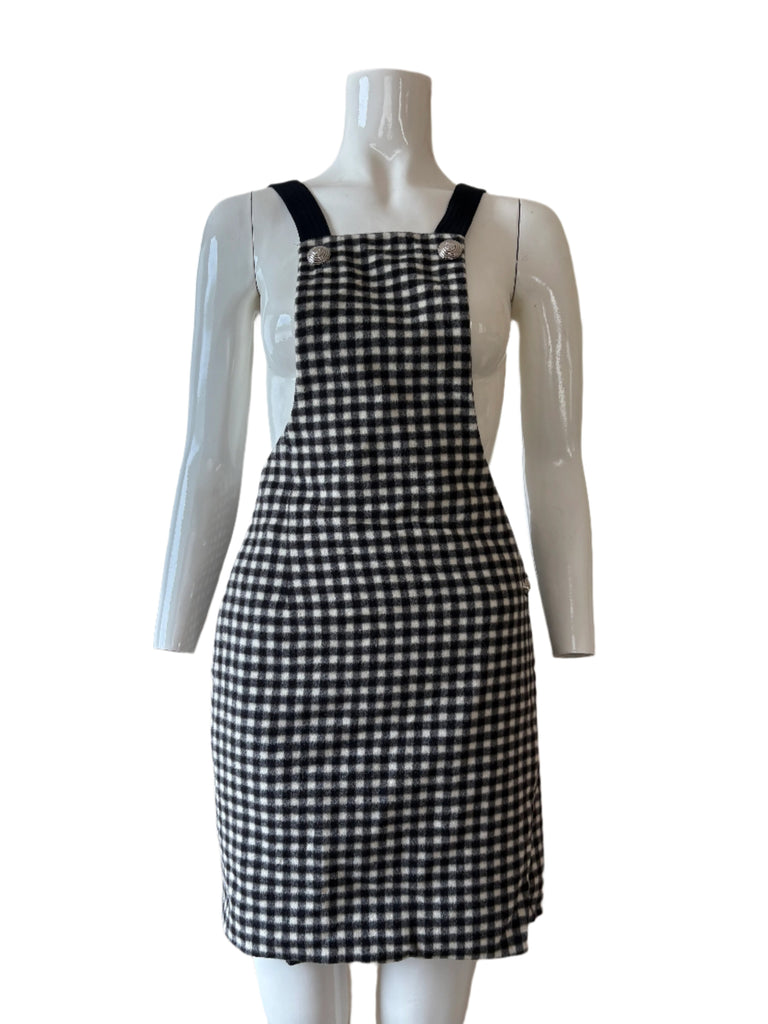 Gianni Versace Black & White Check Pinafore Dress
