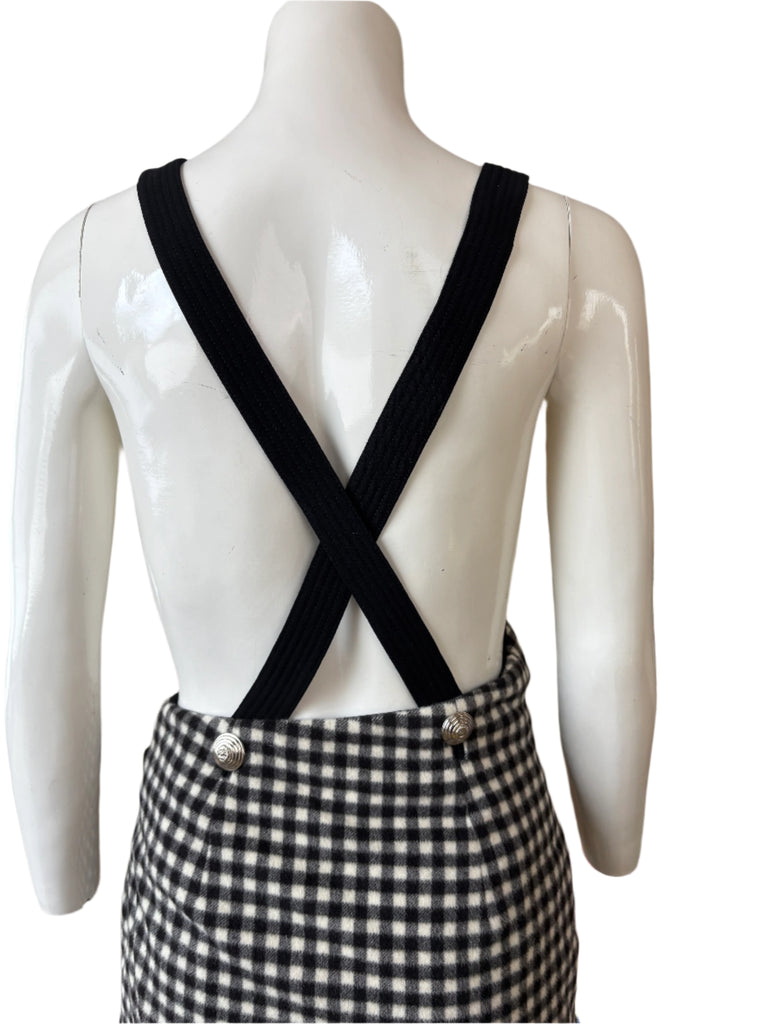 Gianni Versace Black & White Check Pinafore Dress