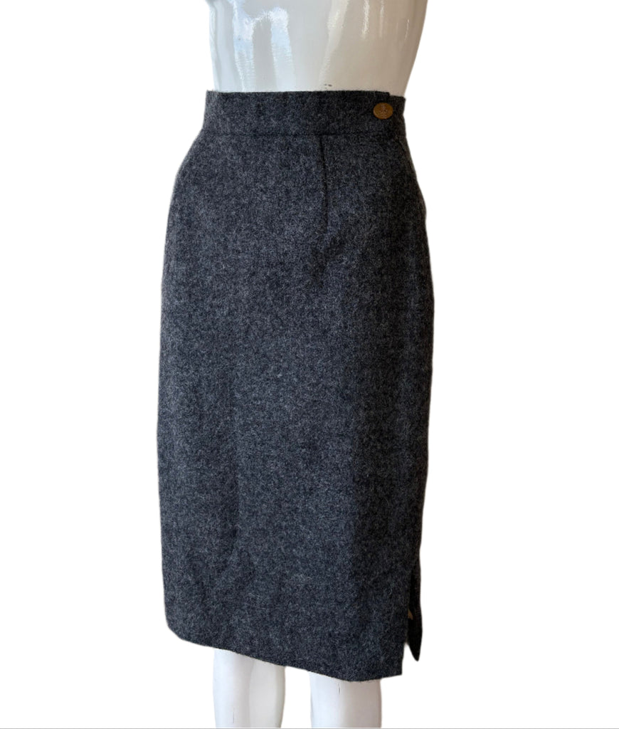 Vivienne Westwood Dark Grey Wool Midi Skirt
