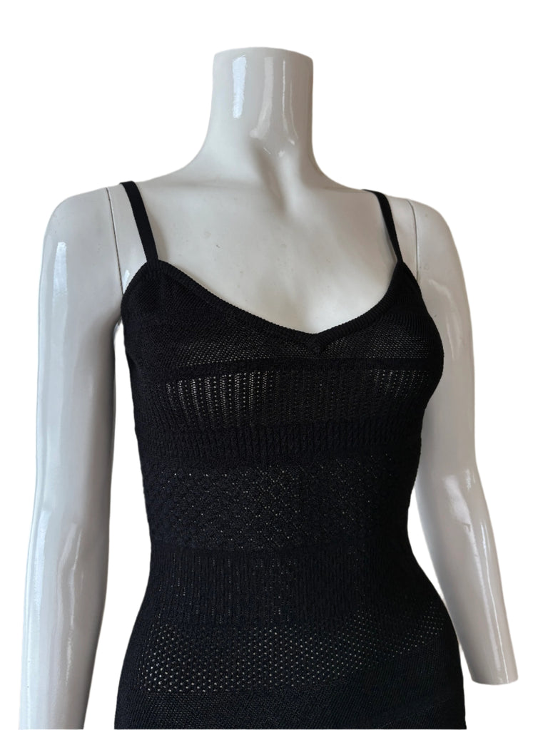 Moschino Cheap & Chic Black Semi Sheer Stretchy Dress
