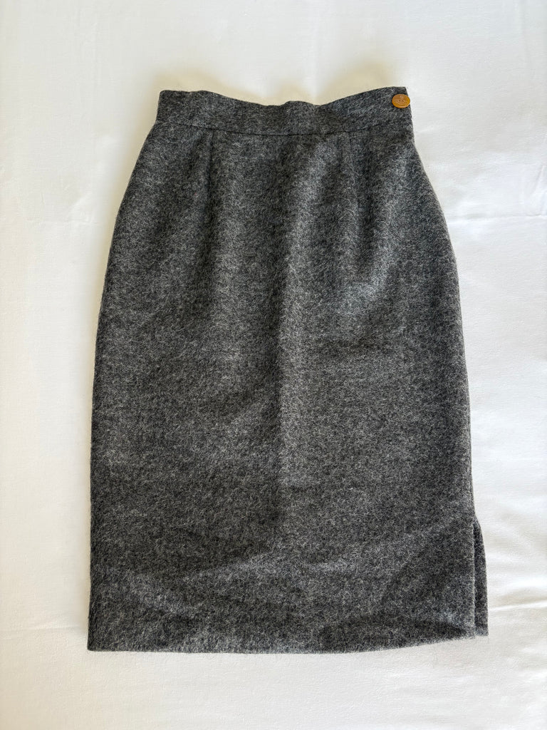 Vivienne Westwood Dark Grey Wool Midi Skirt