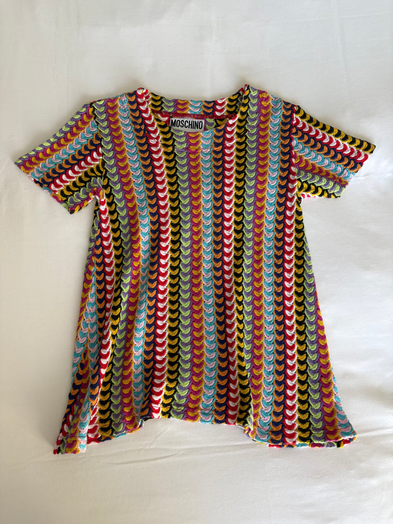 Moschino Bright Multi Colour Crochet Knit Top