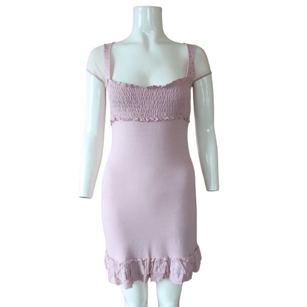 ✰blugirl〜by Blumarine✰オフホワイト ビーズ装飾スカート✰ Blumarine Blugirl RUNWAY Silk Floral Dress with Ruffles (S