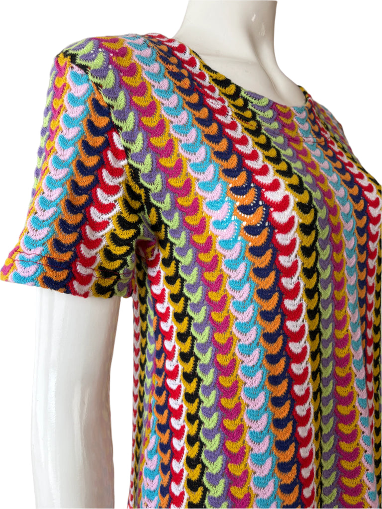 Moschino Bright Multi Colour Crochet Knit Top