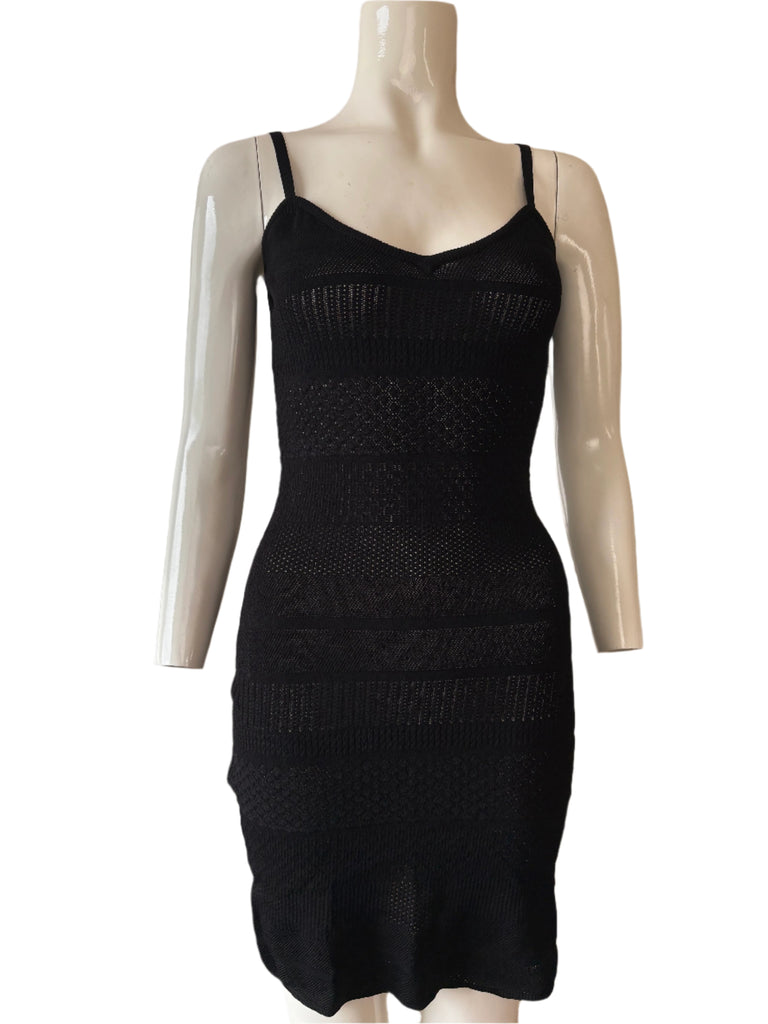 Moschino Cheap & Chic Black Semi Sheer Stretchy Dress