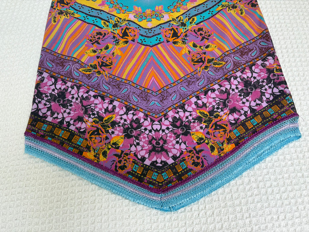 Morgan De Toi Floral Paisley Chevron Midi Skirt