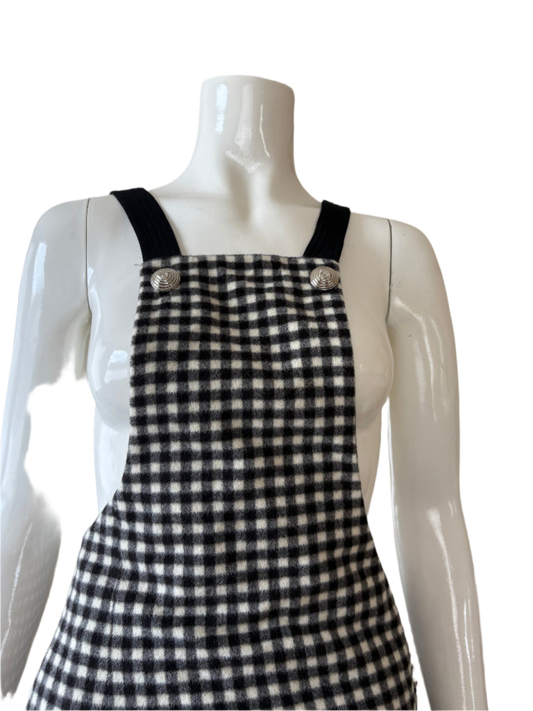 Gianni Versace Black & White Check Pinafore Dress