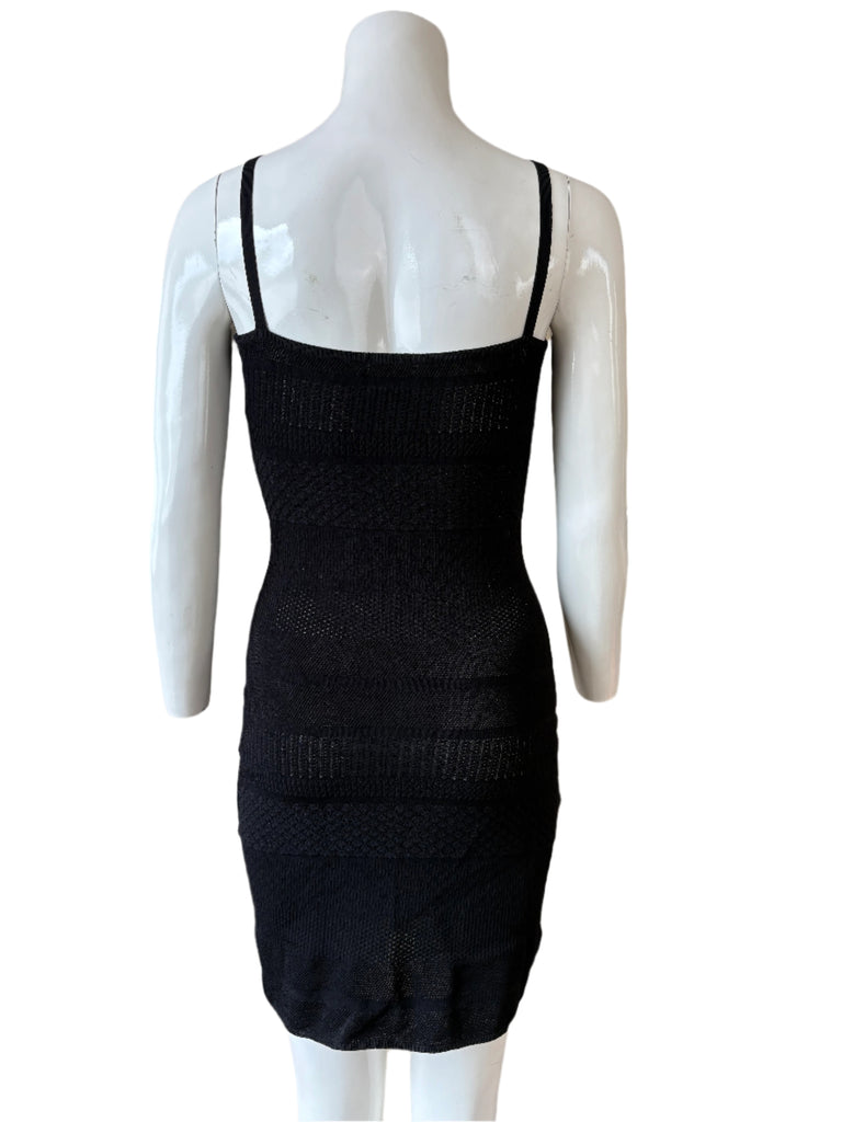 Moschino Cheap & Chic Black Semi Sheer Stretchy Dress