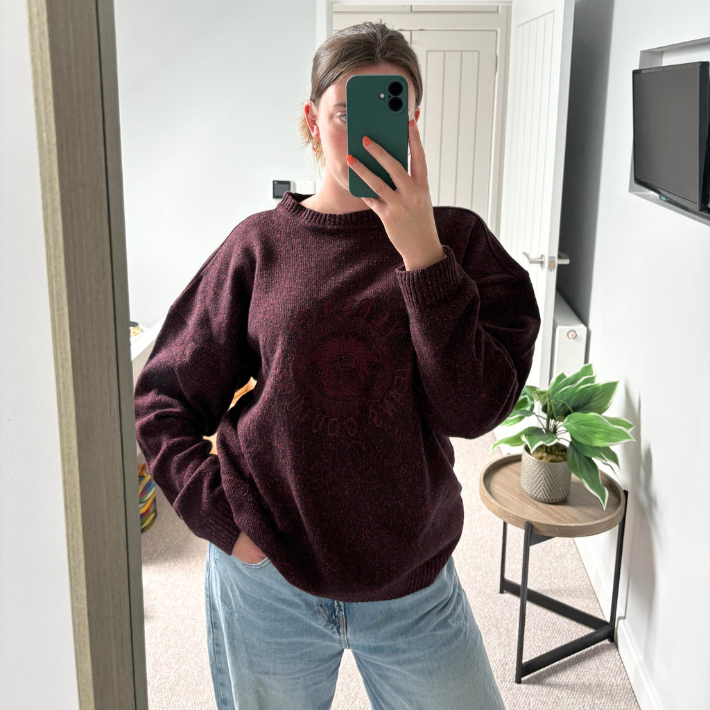 Versace Jeans Couture Purple Knit Sweater