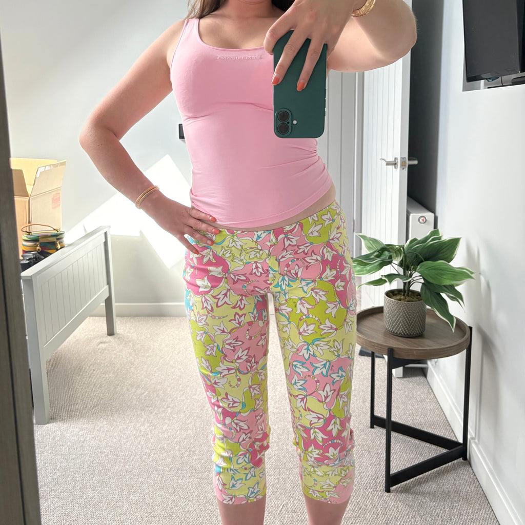 Fendi Jeans Pink Logo Tank Top