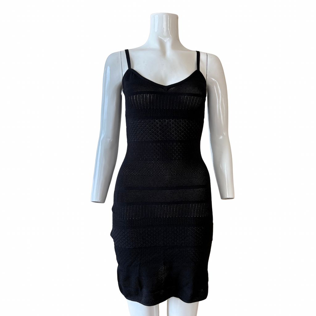 Moschino Cheap & Chic Black Semi Sheer Stretchy Dress