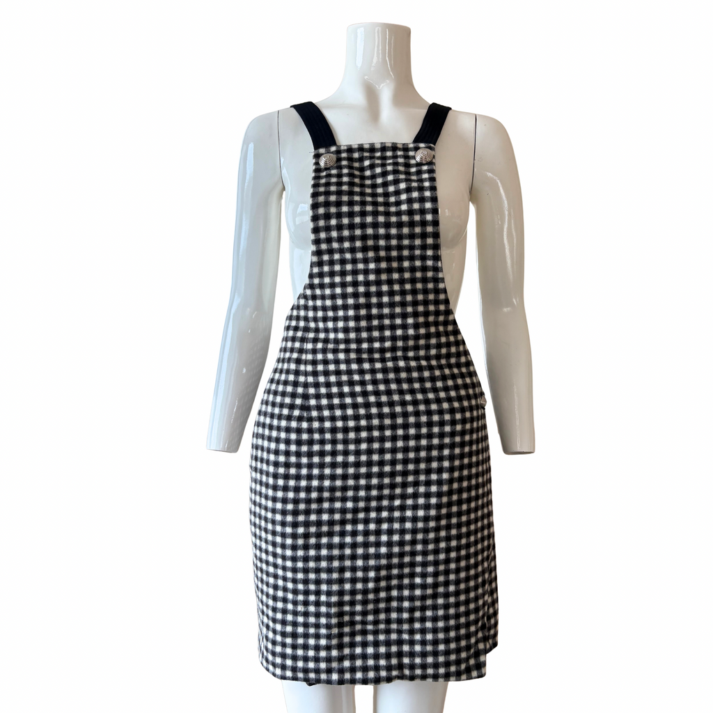 Gianni Versace Black & White Check Pinafore Dress