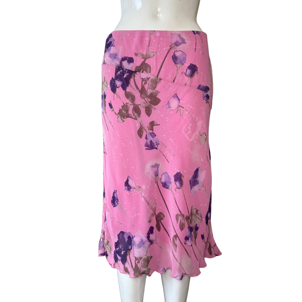 Blugirl by Blumarine Pink Floral Midi Skirt | luxequarter.com