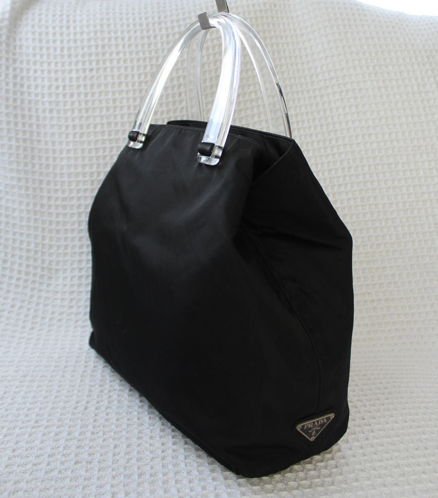 Prada Black Tessuto Nylon Plex Handle Bag