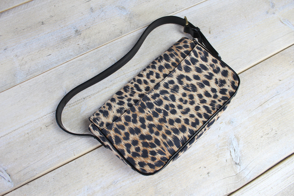 Moschino Leopard Print Floral Shoulder Bag