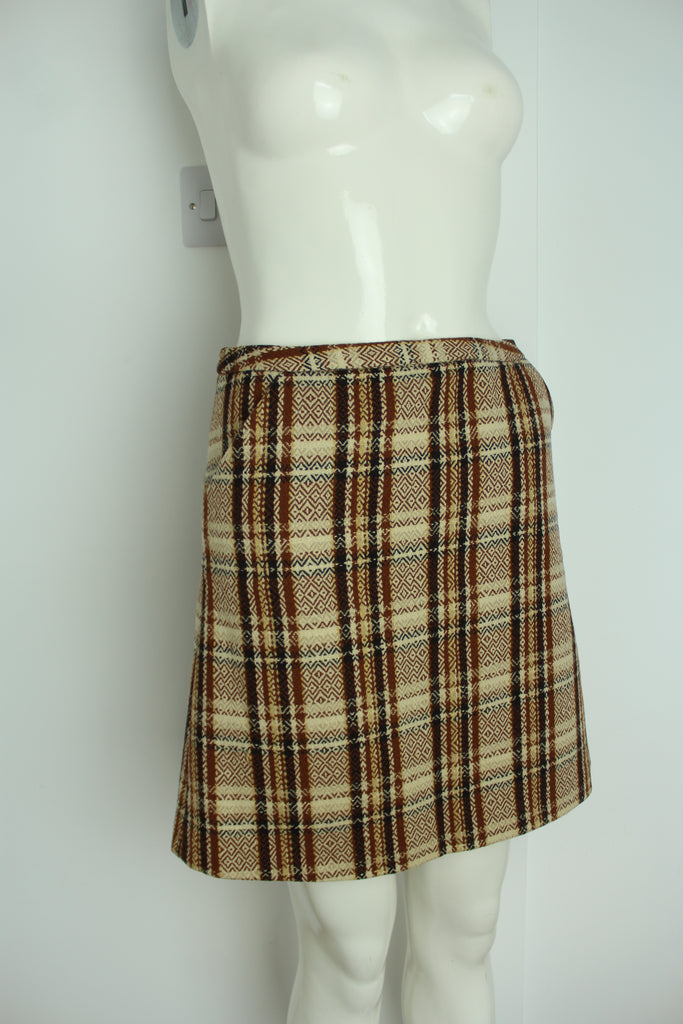 Dolce & Gabbana Wool Check Mini Skirt