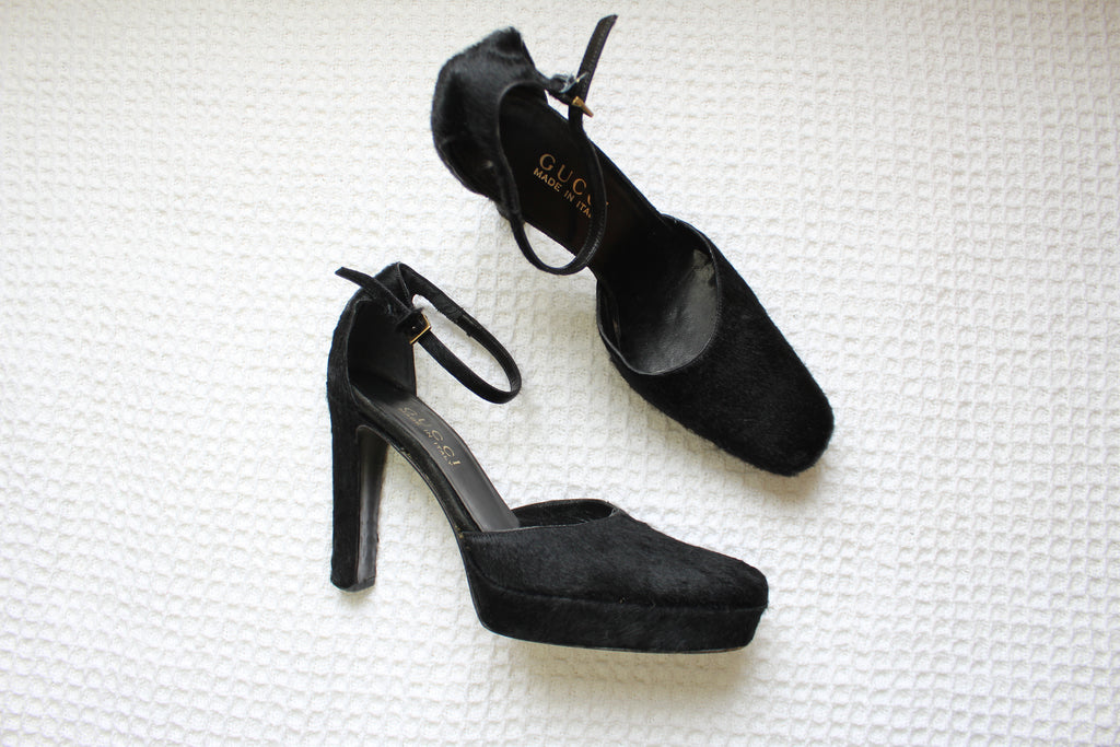 Gucci by Tom Ford Fall 1996 Black Platform Heels EU 37