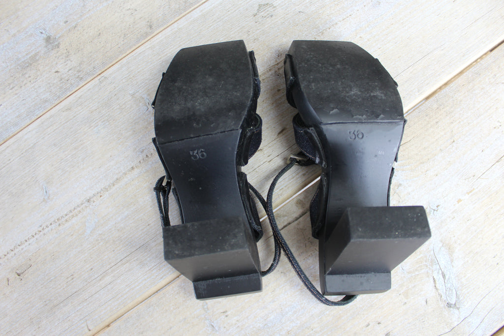 Fendi Denim Flower Heels EU 36