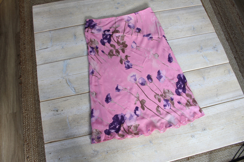 Blugirl by Blumarine Pink Floral Midi Skirt