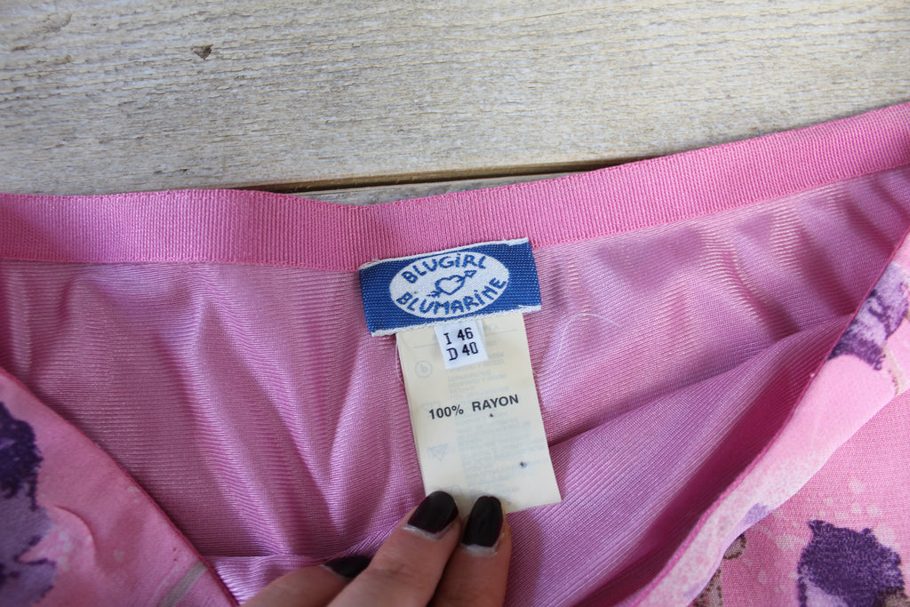 Blugirl by Blumarine Pink Floral Midi Skirt