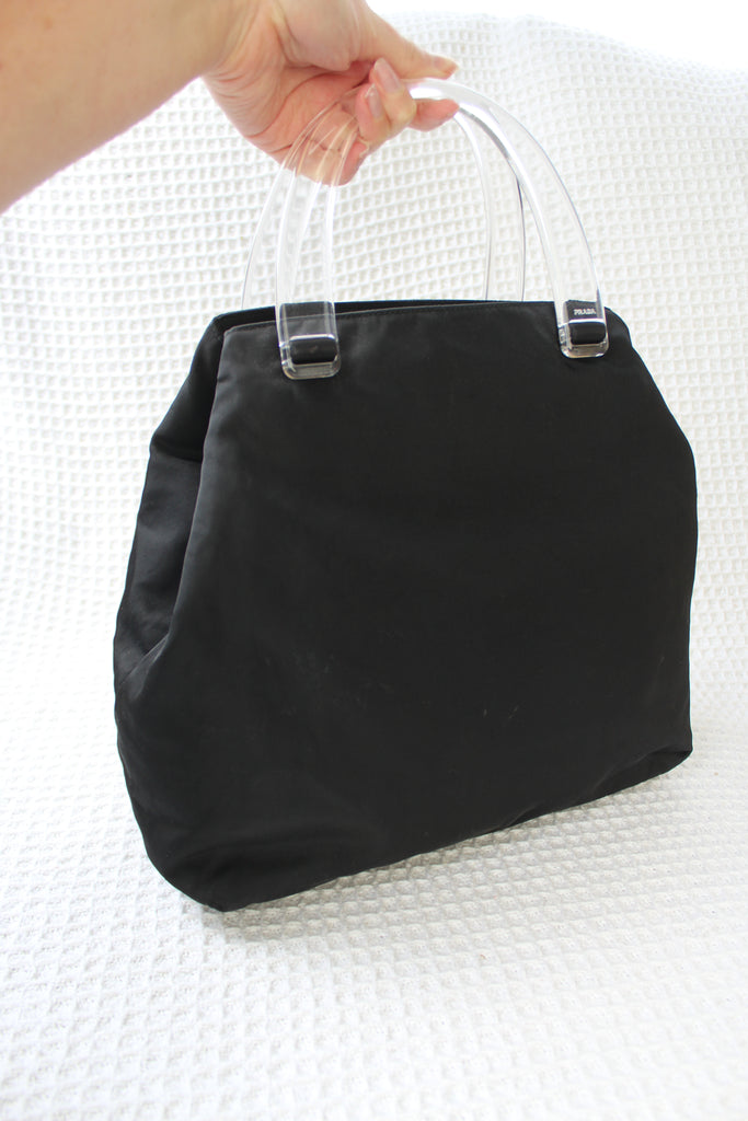 Prada Black Tessuto Nylon Plex Handle Bag