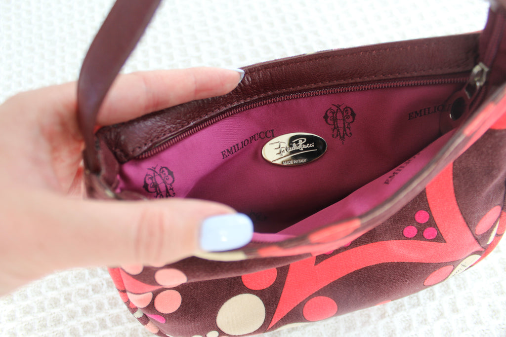 Emilio Pucci Velour Spot Patterned Mini Bag