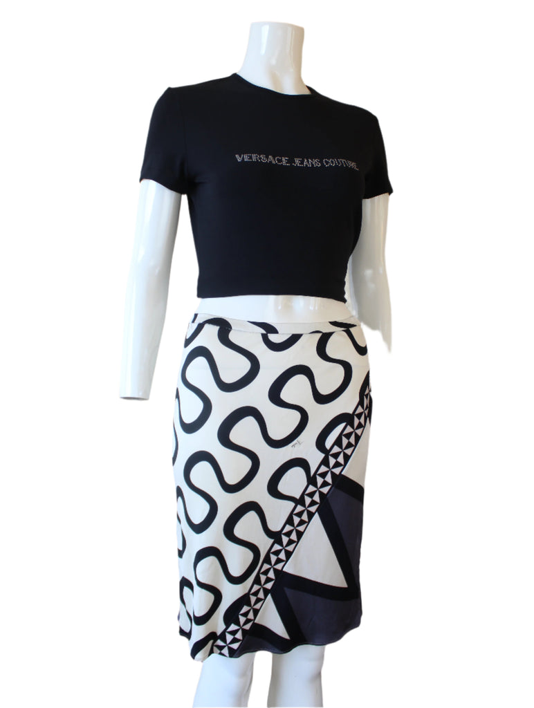 Emilio Pucci Black & White Abstract Skirt