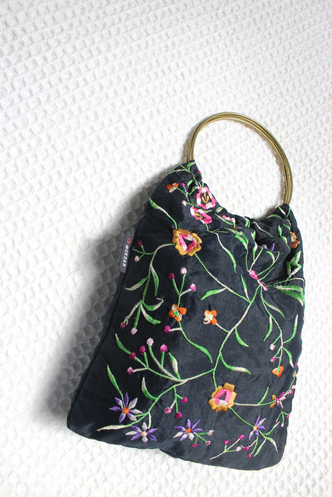 Morgan De Toi Black Flower Mini Bag