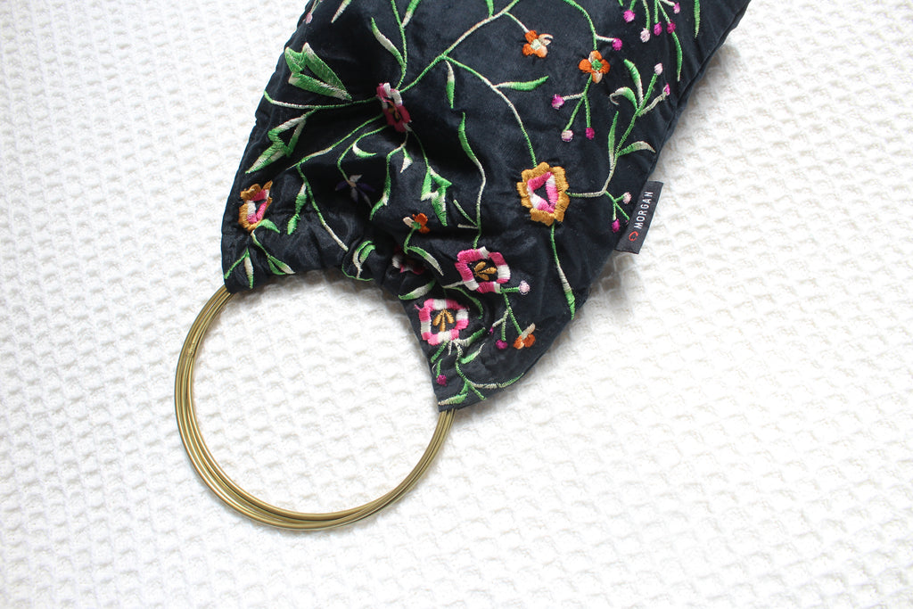 Morgan De Toi Black Flower Mini Bag