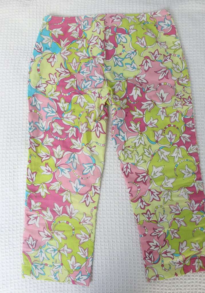 Emilio Pucci Pink & Green Capri Pants