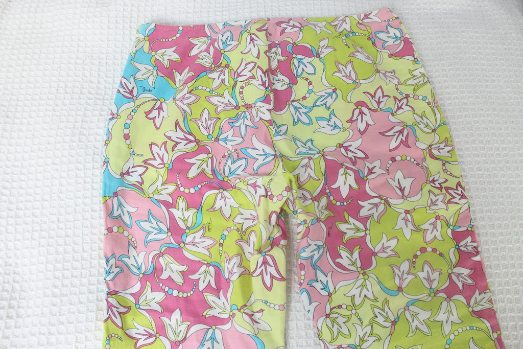 Emilio Pucci Pink & Green Capri Pants