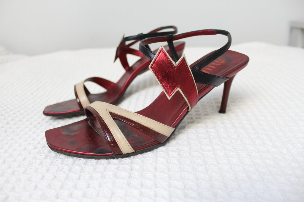 Miu Miu SS 2000 Lightning Bolt Heels 36.5