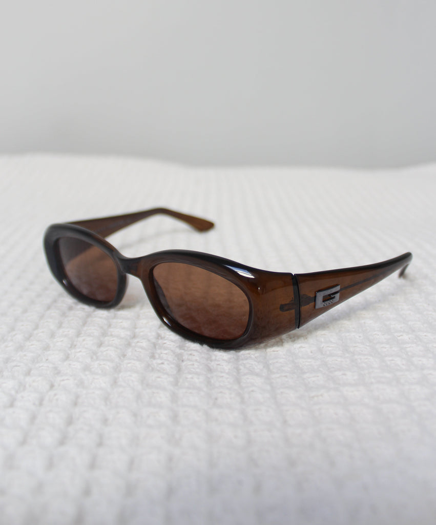 Gucci 2432 Dark Brown Narrow Sunglasses MENS