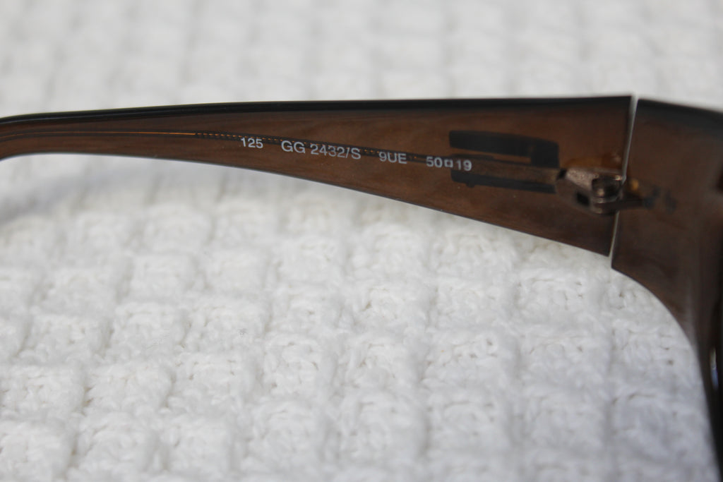 Gucci 2432 Dark Brown Narrow Sunglasses MENS