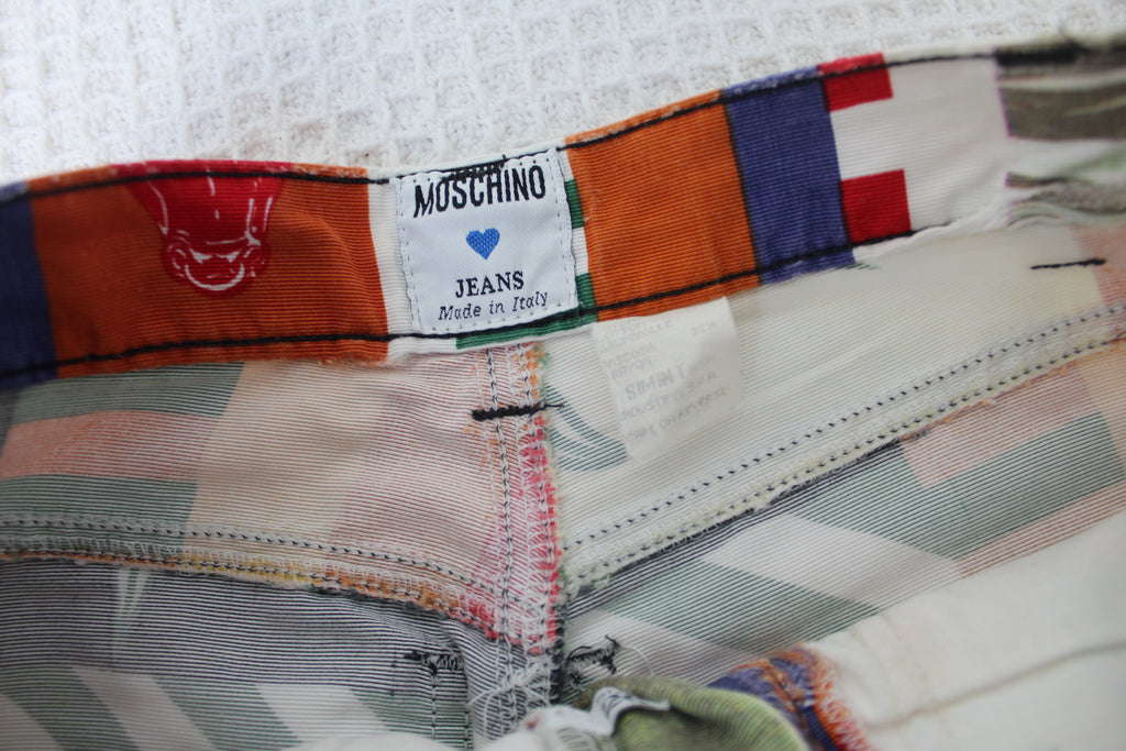 Moschino Sun & Stars Patchwork High Waist Trousers XXS