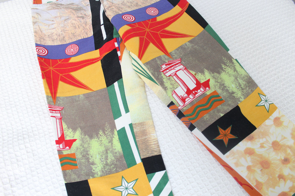 Moschino Sun & Stars Patchwork High Waist Trousers XXS