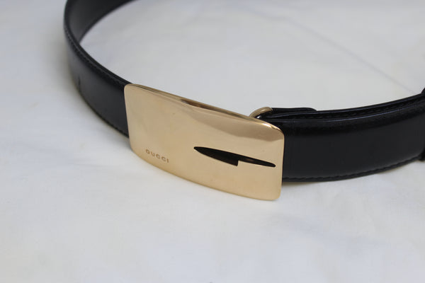 Gucci by Tom Ford Fall 1996 Gold 'G' Buckle Belt | luxequarter.com