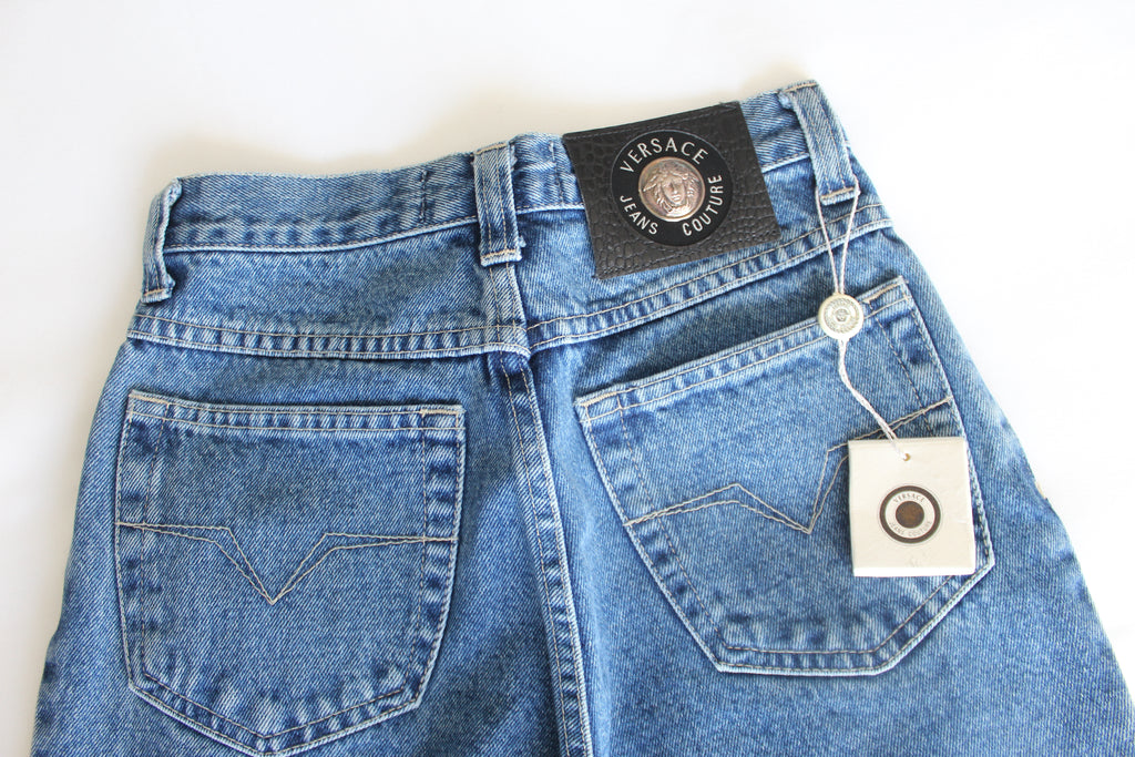 Versace Blue Denim High Waist Jeans XXS