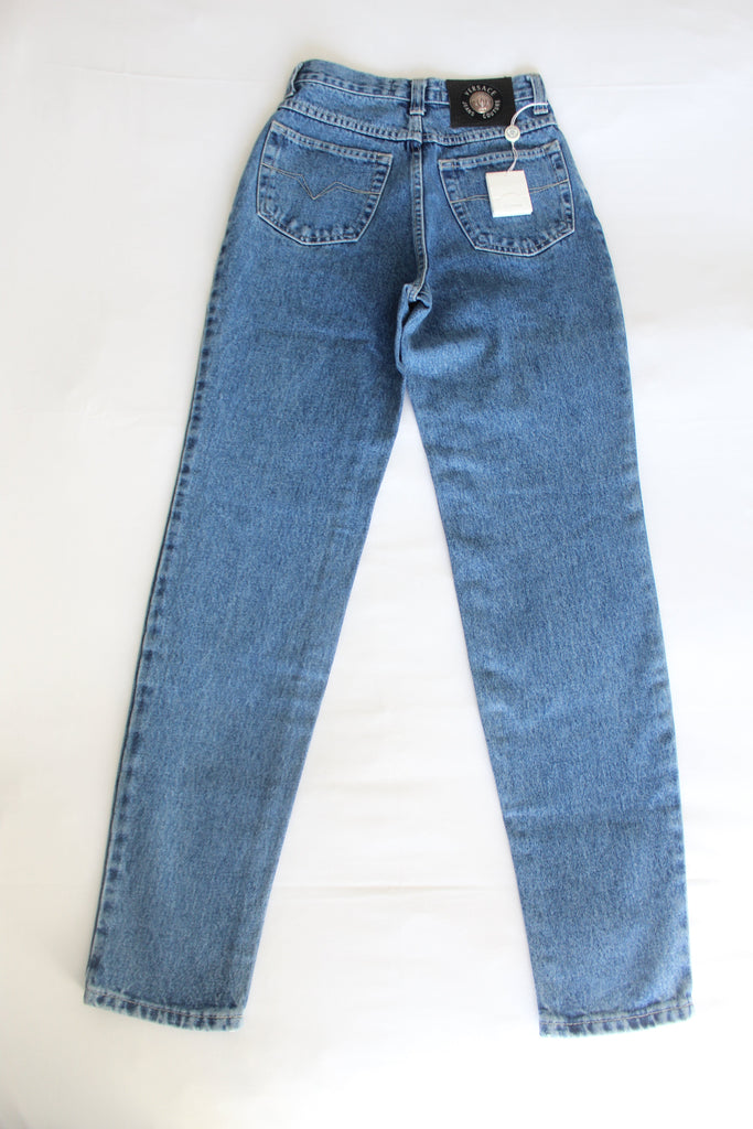 Versace Blue Denim High Waist Jeans XXS