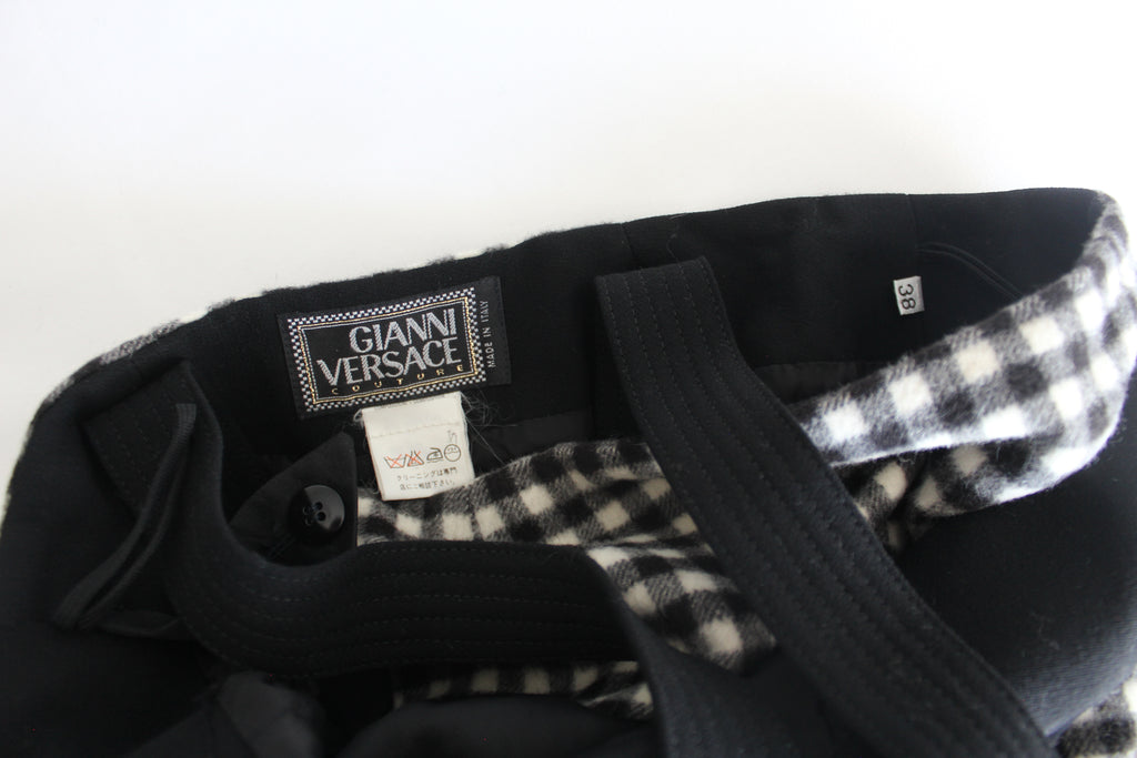 Gianni Versace Black & White Check Pinafore Dress