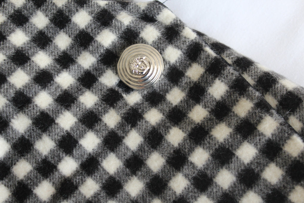 Gianni Versace Black & White Check Pinafore Dress