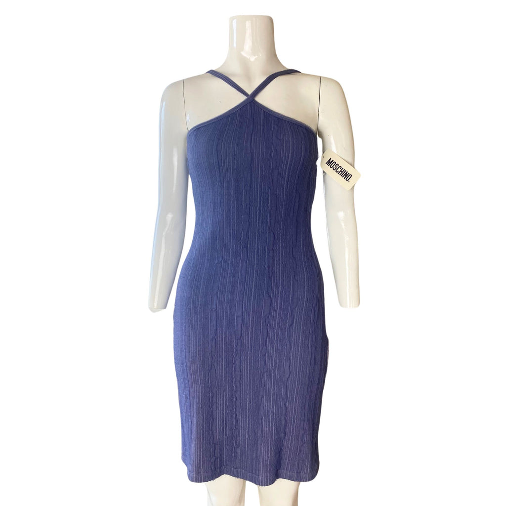 Moschino Cheap & Chic Blue Cross Strap Dress
