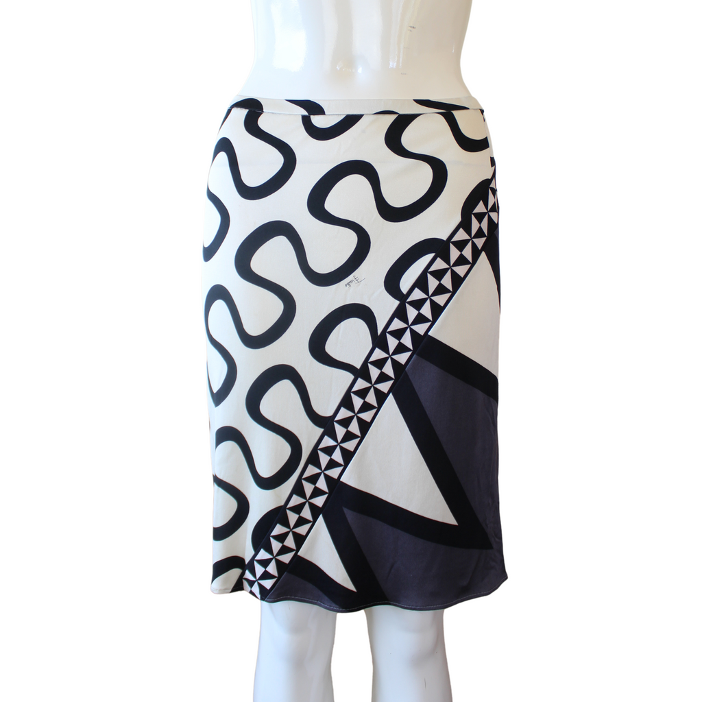 Emilio Pucci Black & White Abstract Skirt